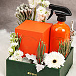 باقة ورد مع شمعة و معطر غرفة والاس آند كو