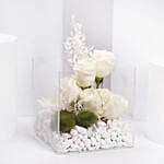 White flowers Acrylic Box