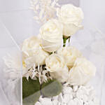 White flowers Acrylic Box