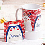 طقم هدايا مق و كوستر مخصص بالاسم