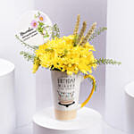 Yellow Chrysanthemum Flower Birthday Mug