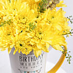 Yellow Chrysanthemum Flower Birthday Mug