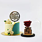 Your Special Birthday Celebration Red velvet Cake with Personalised Forever Rose