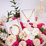 صينية مجوهرات بتصميم ورد داكن من كارولاين سفيدبوم للنساء