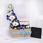 Cerruti 1881 Bracelet for him with Blue orchid Floral Box