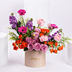 Vibrant Sunset Mix Floral Box Arrangement