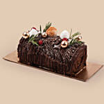 Christmas Decorated Yule Log Cake