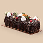 Festive Christmas Chocolate Yule Log Cake