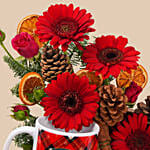 Holiday Cheer Mug And Flowers Gift Set