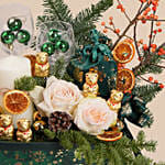 Luxury Christmas Wine And Floral Gift Hamper