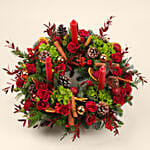 Classic Red Rose Christmas Door Wreath