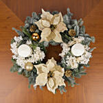 Golden Winter Bloom Christmas Wreath