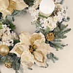 Golden Winter Bloom Christmas Wreath