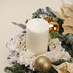 Golden Winter Bloom Christmas Wreath