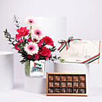 Luxury Emirati Womens Day Flower Arrangement And Dubai Chocolate