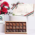 Luxury Emirati Womens Day Flower Arrangement And Dubai Chocolate