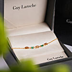 Guy Laroche Gold Plated Malachite Crystals Bracelet for Her