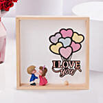 Valentines Mixed Roses in Heart Sleeve with Led Frame