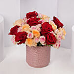 فازة ورد جوري ملون للفالنتاين