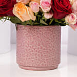 فازة ورد جوري ملون للفالنتاين