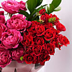 بوكس ورد احمر و وردي للفالنتاين