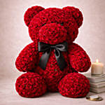 Valentines 1800 Red Roses Teddy Bear Arrangement