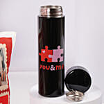 Romantic Valentine Cushion and Travel Flask Set