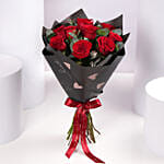 Romantic Valentine 9 Red Roses Classic Bouquet