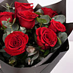 Romantic Valentine 9 Red Roses Classic Bouquet