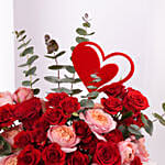 Romantic Valentine Rose Arrangement in Flower Box