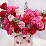 Valentine Mixed Rose Flower Box