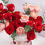 Valentine Special Red and Pink Roses Arrangement