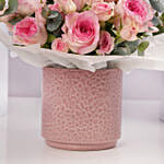 Valentines Blush Pink Rose Flower Box Arrangement