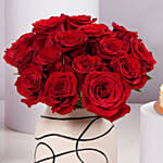 Red Bloom Arrangement And Cake Combo