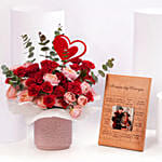 Red Roses With Personalised Photo Frame