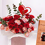 Red Roses With Personalised Photo Frame