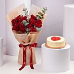 Signature Rose Bouquet With Cake