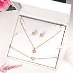 Police Gold Plated Heart Jewelry Set Valentine Gift for Her