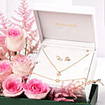 Police Gold Plated Heart Jewelry Set Valentine Gift for Her