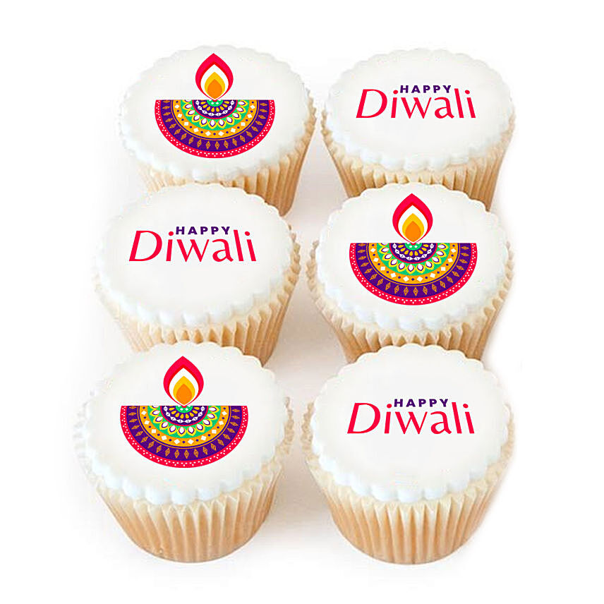 Diwali Diyas Chocolate Cupcakes 6 Pcs