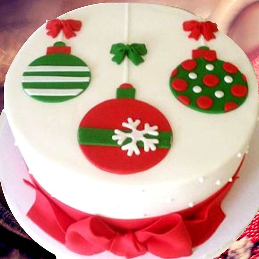 Christmas Theme Cake 12 Portions Vanilla