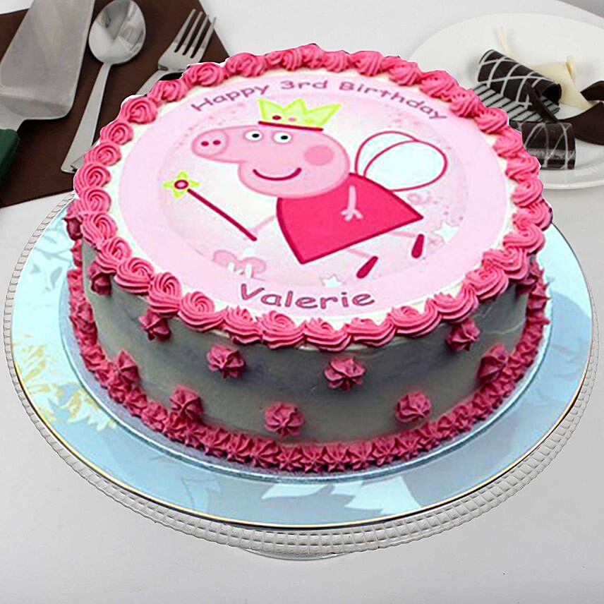 Peppa Pig Theme Buttercream Cake 8 Portions