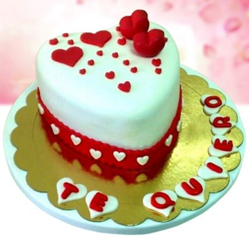 I Love You Red Velvet Fondant Cake 1 Kg
