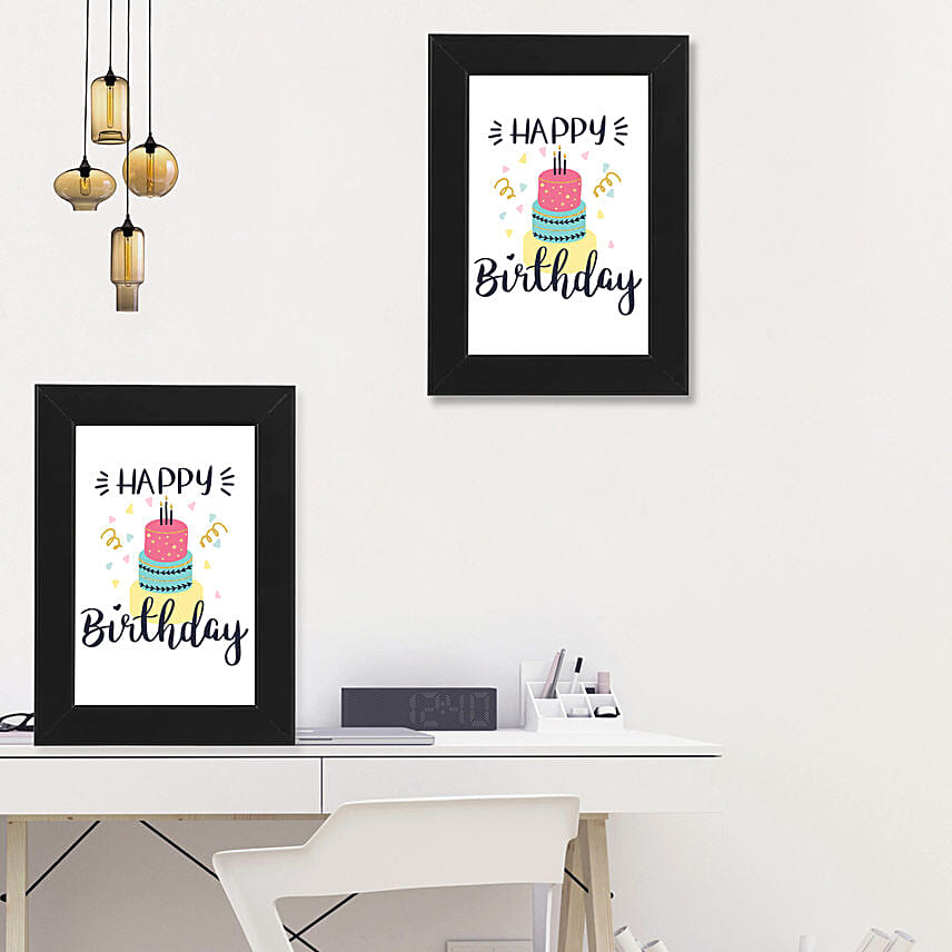 Happy Birthday Black Photo Frame