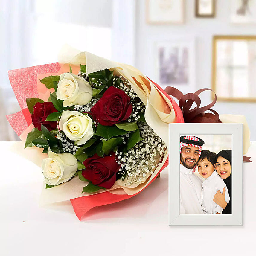 Blissful Memories Photo Frame & Roses