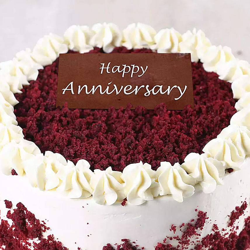 500Gm Creamy Red Velvet Cake For Anniversary
