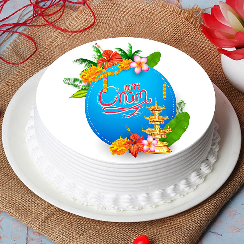 Delicious Happy Onam Photo Cake