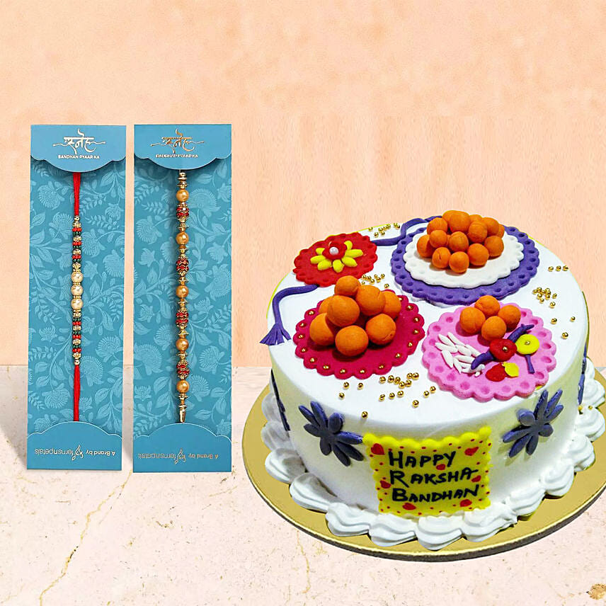 Pearl Rakhi With Cake