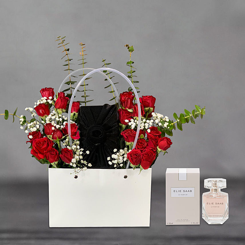 Elie Saab Le Perfume And Red Baby Roses