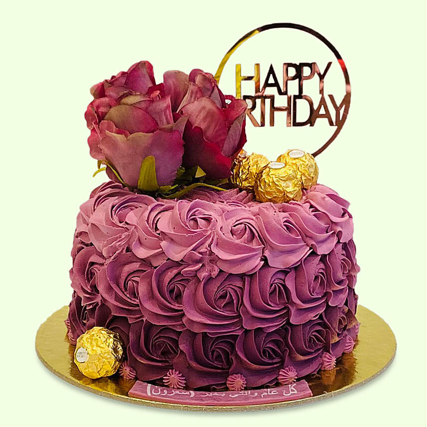 Rosy Birthday Cake